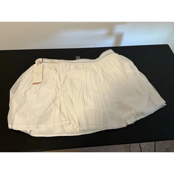 CALIA Pleated Mesh Skort Womens XL White High Rise Tennis Golf Pickleball NWT - Picture 5 of 5